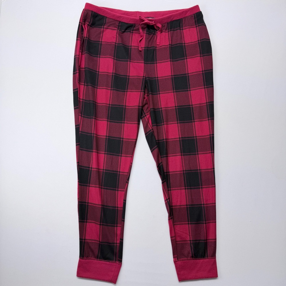 Sonoma Goods for Life Mens XXL Red Black Buffalo Plaid Pajama Jogger Pants NEW